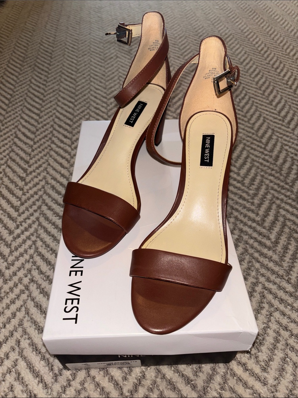 Nine West Pruce Ankle-Strap Block Heel Sandals